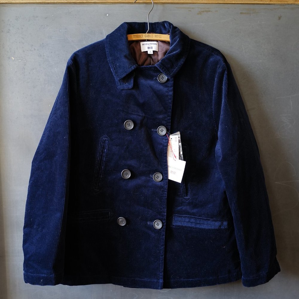 Ines de la Fresange for uniqlo Navy Corduroy Pea Coat